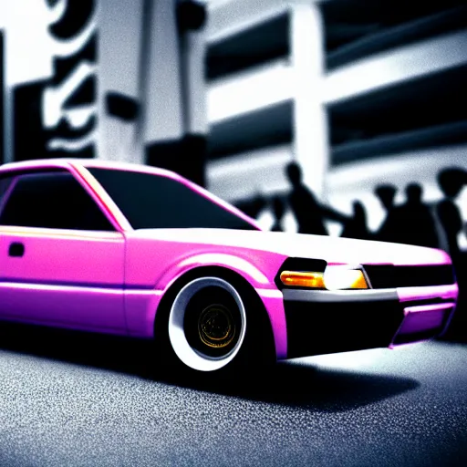 Prompt: a car bosozoku at illegal car meet, Chiba prefecture, city mist softlight, photorealistic, highly detailed, 85MM