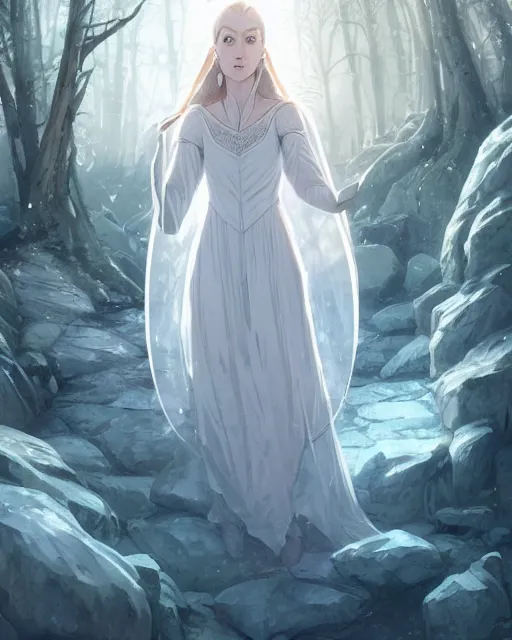 Image similar to Galadriel, sharp details, sharp focus, elegant, highly detailed, illustration, by Jordan Grimmer and greg rutkowski and PiNe(パイネ) and 薯子Imoko and 香川悠作 and wlop and maya takamura, intricate, beautiful, Trending artstation, pixiv, digital Art