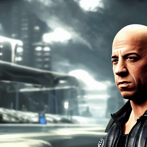 Image similar to vin diesel rendered in unreal engine