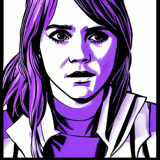 Image similar to comic book style art of Emma Watson as Kate Bishop Hawkeye