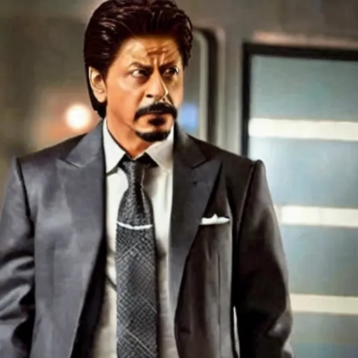 Image similar to film still of shah rukh khan as tony stark in iron man