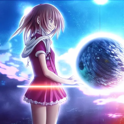 advanced digital anime art,anime girl, Lucy the god of