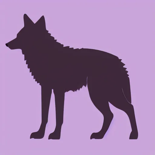 Prompt: silhouette of a wolf, forest background, vectorial art, gradient black to purple, multiple level of backgrounds, trending on artstation