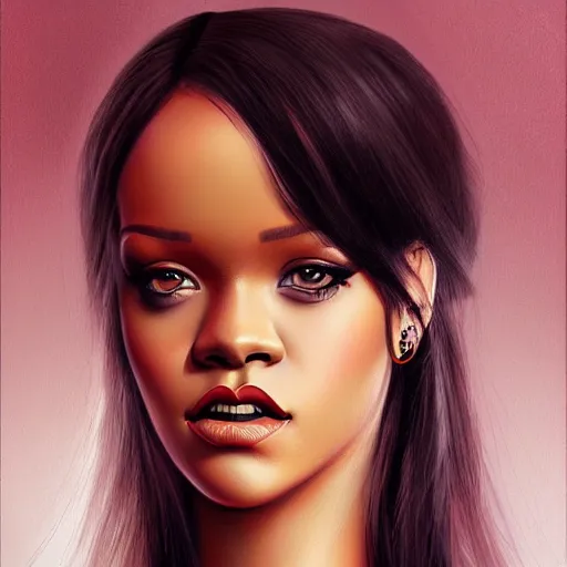 Image similar to a portrait of rihanna by charlie bowater