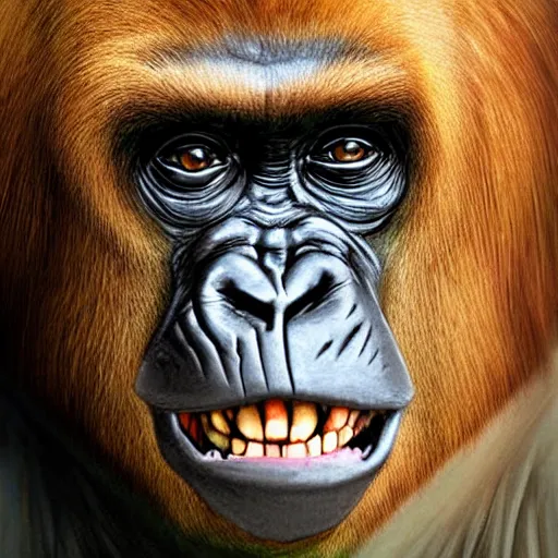 Image similar to a ginger gorilla