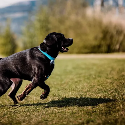 Prompt: high quality photo of a dog walking on two legs, artistic