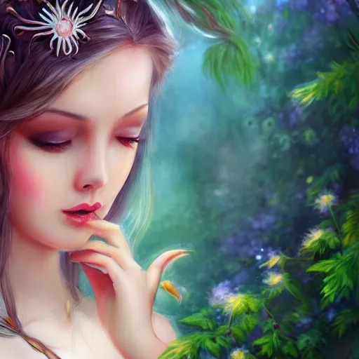 Prompt: realistic beautiful gorgeous natural cute, fantasy, elegant, lovely, princess girl, art drawn full hd, 4 k, highest quality, in artstyle by professional artists wl