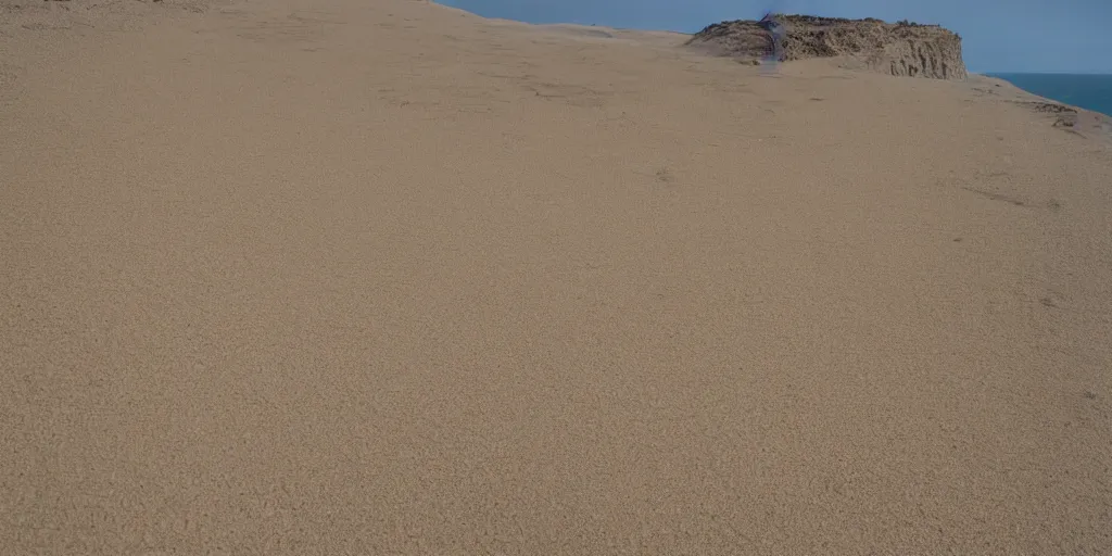 Image similar to wind blown sand, ravines crisscross cliffs