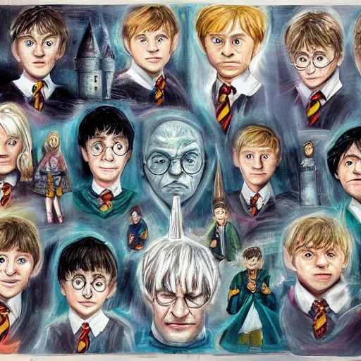 Image similar to a detailed portait of harry potter