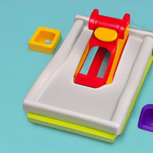 Image similar to a guillotine designed by fisher - price toys, toy, high detail product photo