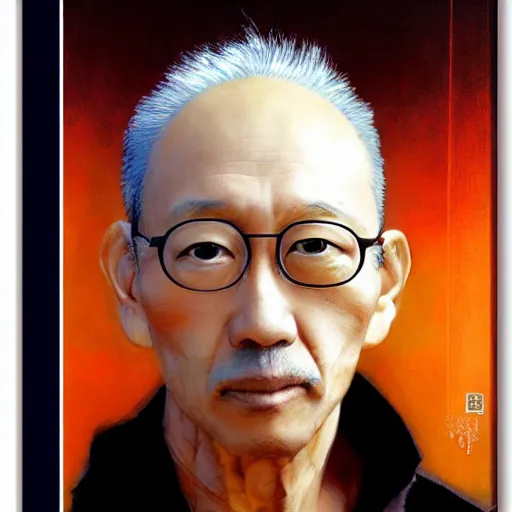 Image similar to a simple centered portrait of a. an award winning yoshitaka amano digital art poster color painting. a masterpiece by james gurney. poster colour on canvas.