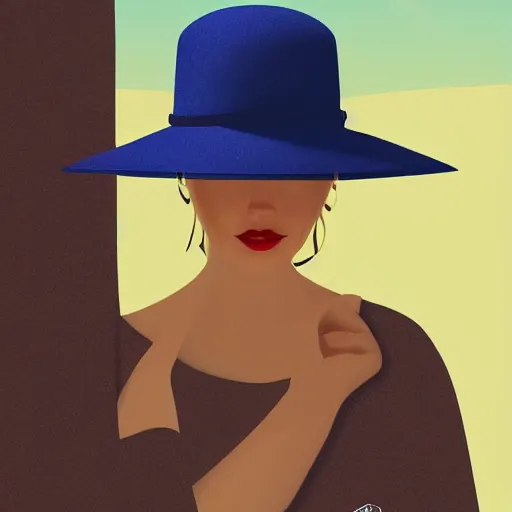 Image similar to woman with hat, by matt dixon, colorful, digital art