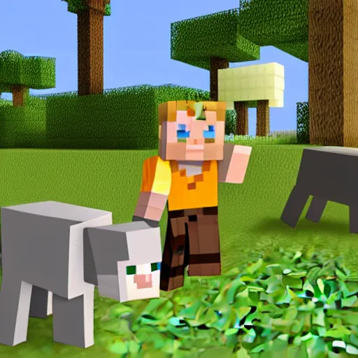 Prompt: Minecraft with Cats as the primary player characters