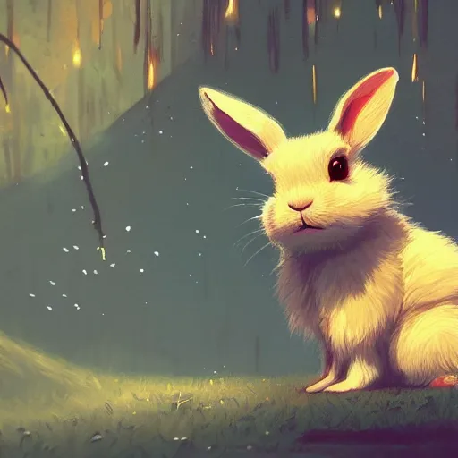 Prompt: cute rabbit by victo ngai and andreas rocha and greg rutkowski trending on artstation unreal engine 8 k hd wallpaperjpeg artifact blur