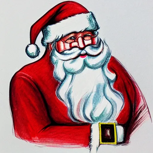 Prompt: a beautiful sketch of santa clause by gabi tozati