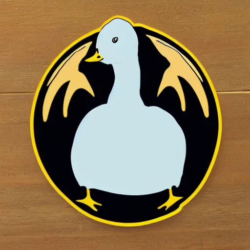 Image similar to goose sticker design, flat illustration