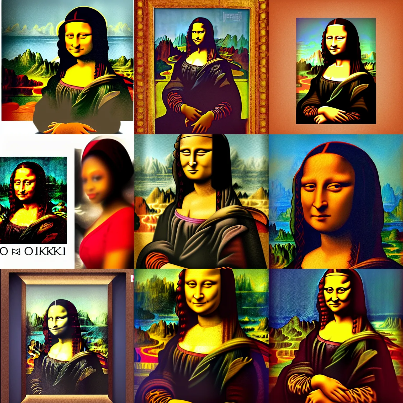 Prompt: abiodun olaku!! mona lisa!! by abiodun olaku