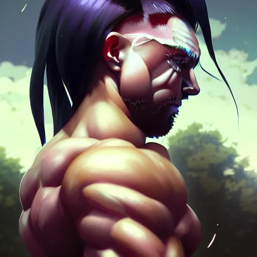 Prompt: bodybuilder covered in scars screenshot anime, shame focus, intricate, illustration, cell shaded, digital painting, highly detailed, concept art, matte, art by ilya kuvshinov and kyoto animation and wlop, anime character by league of legends, riot lol, and greg rutkowski, studio quality, masterpiece