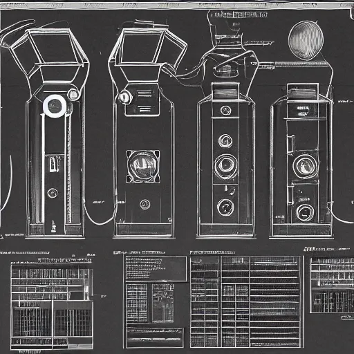 Image similar to detailed schematics to a time machine