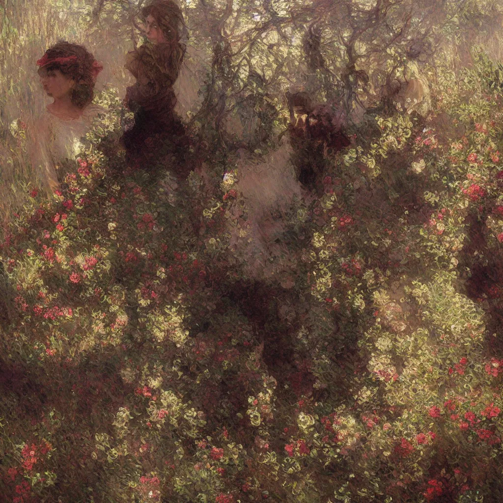 Image similar to seamless intricate monet painterly motives and textures pattern, hyper detailed, octane render, vivid colors, artstation, by jeremy mann, by alphonse mucha, by monet