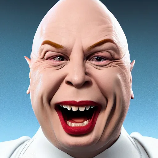 Prompt: Laughing Dr Evil from Austin Powers, portrait, sharp focus, digital art, Hyper-realistic, 4K, Unreal Engine, Highly Detailed, HD, Dramatic Lighting by Brom