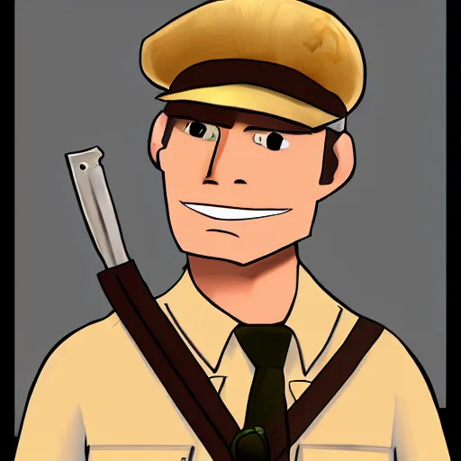 Prompt: Jerma985 as the Scout from Team Fortress 2