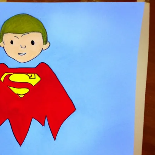 Image similar to Child's drawing of Superman