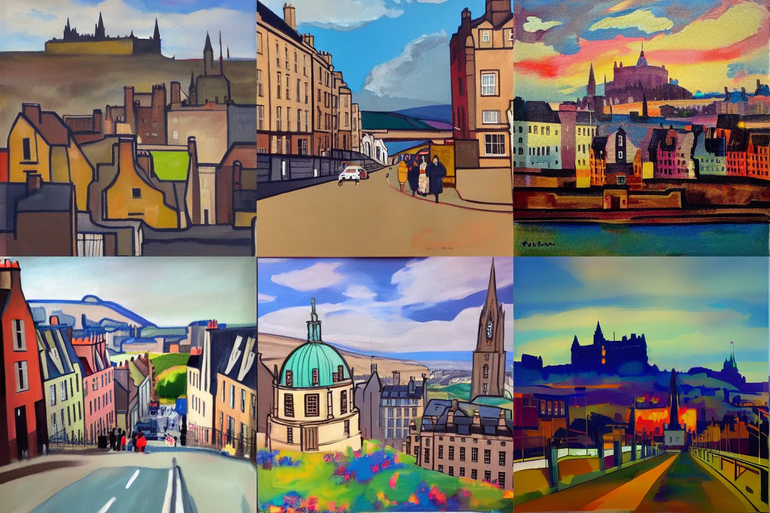 Prompt: “ painting of edinburgh in the style of the scottish colourists ”