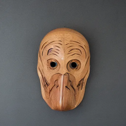 Prompt: illithid wooden mask