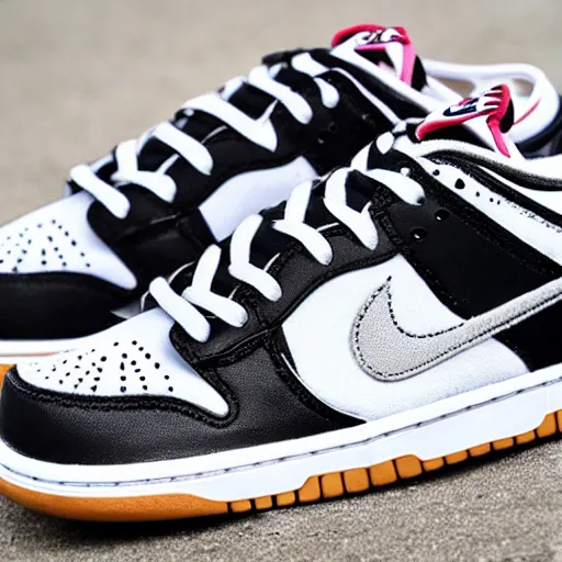 Image similar to a pair of nike dunk low panda photograph