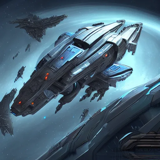 Image similar to sci - fi, space ship, highly detailed, starcraft,