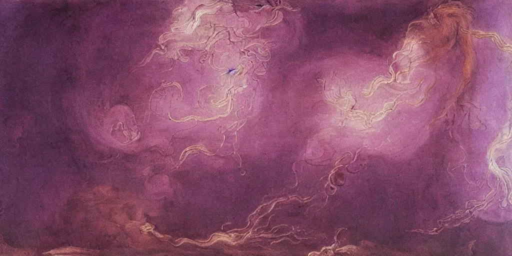 Image similar to Purple tornado painting by Leonardo Da Vinci