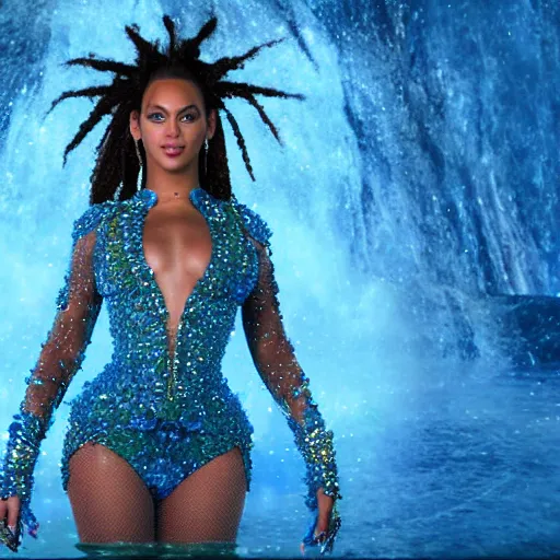 Image similar to beyonce in avatar ( 2 0 0 9 ), 8 k wide shot