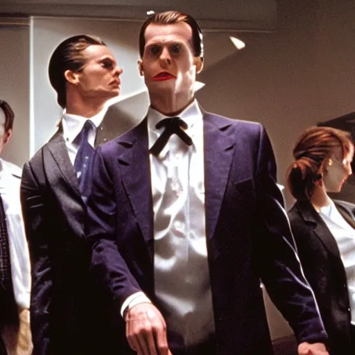 Image similar to still image from american psycho made by disney