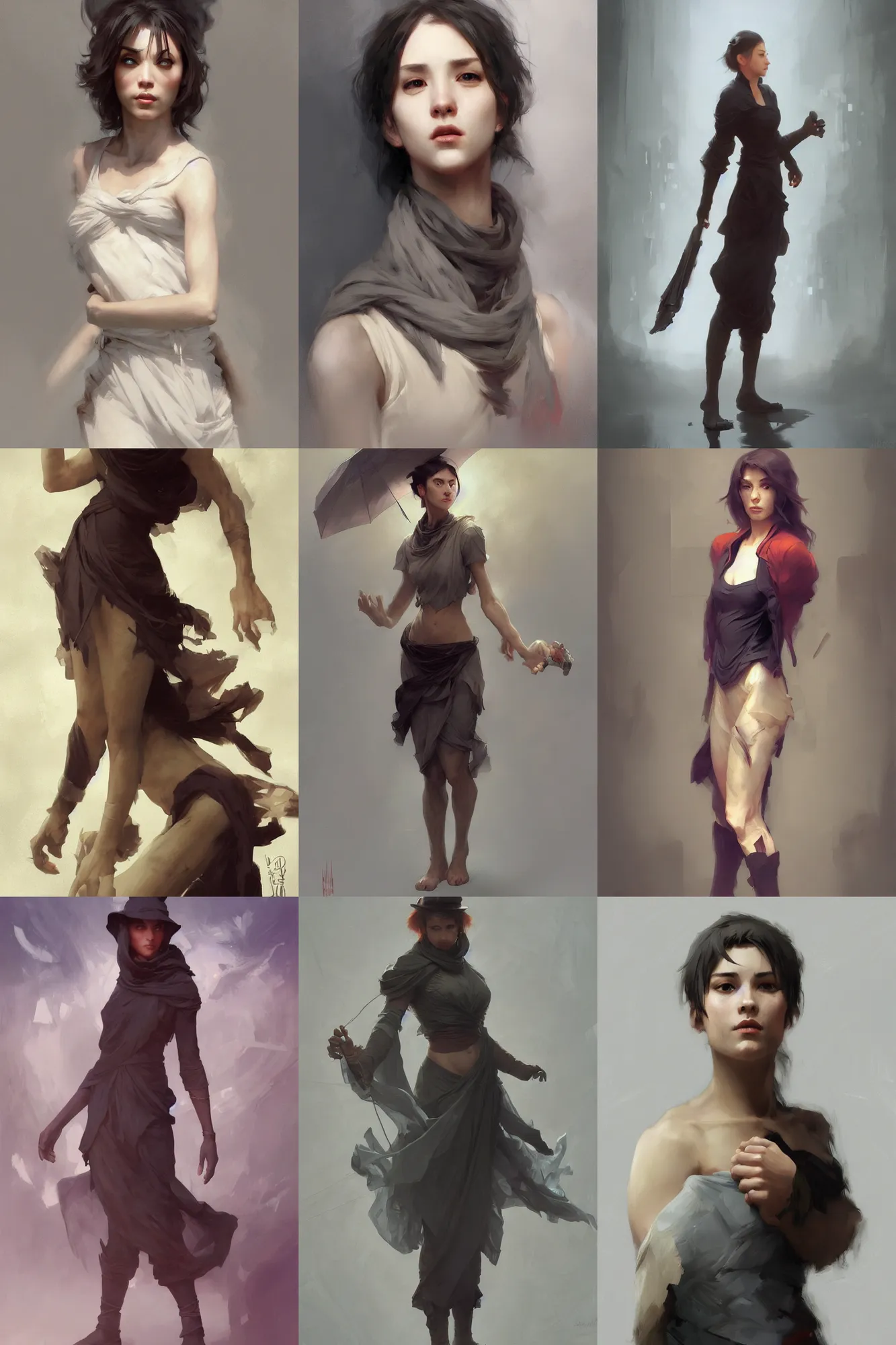 Prompt: medium view character concept full body portrait, urban wizard, style digital painting, concept art, smooth, sharp focus, illustration by ruan jia and mandy jurgens and william - adolphe bouguereau, artgerm