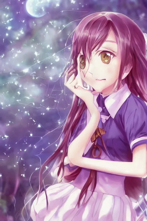 Image similar to 'a lonesome soul that is imagining becoming a lost soul as a cute and pretty mentally insane girl inquisitively smirks at you' 'pretty and cute teen girl wearing a private school uniform, with mental insanity imagines an image of a psychic energetic state of lucid reality.' ultra detailed realistic anime style at 16K resolution. epically surreally beautiful image. rendering amazing detail. vivid clarity. ultra shadowing. really cool shadowing creating a 3D effect. masterpiece illustration. face portrait. muted colors