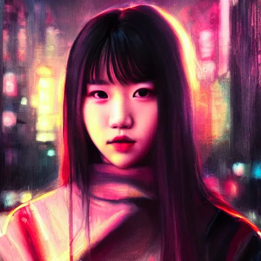 Image similar to jisoo of blackpink, hyperrealistic portrait, bladerunner street, by justine florentino, fantasy art, photo realistic, dynamic lighting, artstation, poster, volumetric lighting, very detailed face, intricate complexity, 8 k, award winning
