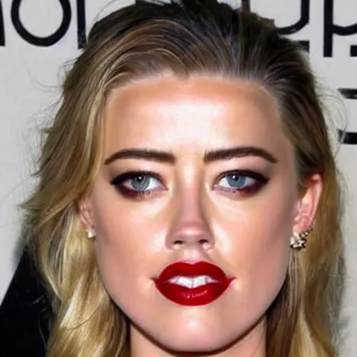 Image similar to a gourd shaped to look like the face of amber heard intercross hybrid mix