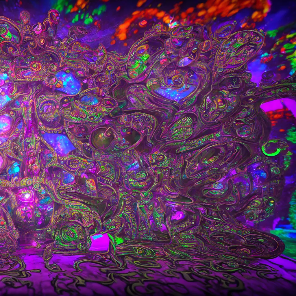 Prompt: psychedelic art, highly detailed, trending on artstation, unreal engine 5