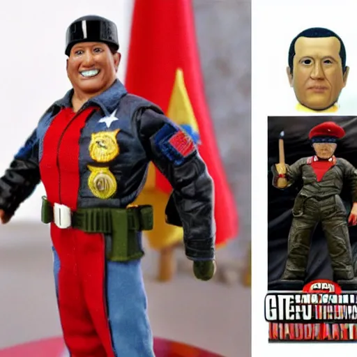 Prompt: Hugo Chávez as an g.i. joe action figure