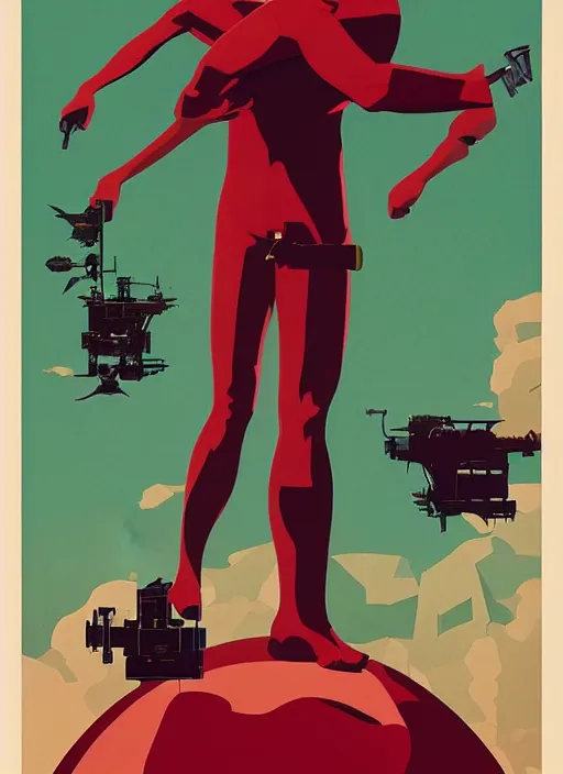 Image similar to Transhumanist propaganda poster artwork by Michael Whelan and Tomer Hanuka, retrofuturistic, optimistic and uplifting, clean