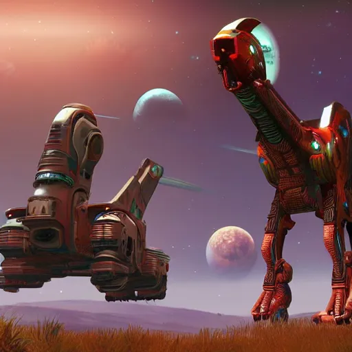 Image similar to no man sky concept art