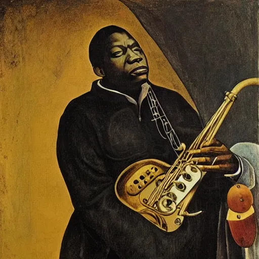 Image similar to john coltrane by hieronymus bosch