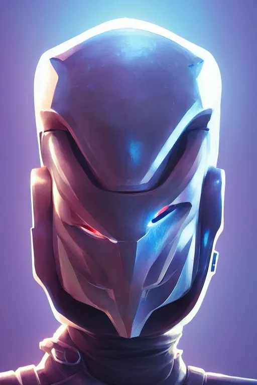 Image similar to epic mask helmet robot ninja portrait stylized as fornite style game design fanart by concept artist gervasio canda, behance hd by jesper ejsing, by rhads, makoto shinkai and lois van baarle, ilya kuvshinov, rossdraws global illumination radiating a glowing aura global illumination ray tracing hdr render in unreal engine 5