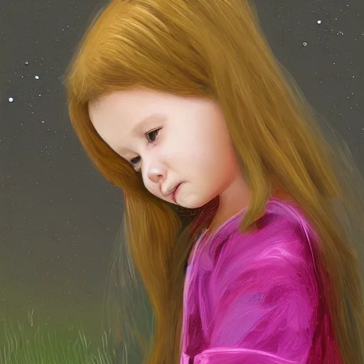 Image similar to a little girl, digital painting