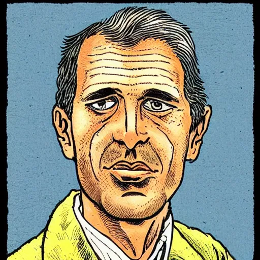 Prompt: “portrait of barthelemy attisso, by Robert crumb, coloured, graphic”