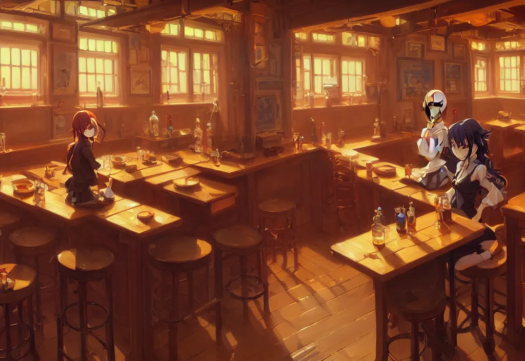 Image similar to a small empty saloon counter, intricate oil painting, high detail illustration, sharp high detail, manga and anime 1 9 9 9, official fanart behance hd artstation by jesper ejsing and makoto shinkai, 4 k,