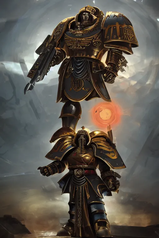 Image similar to armor portrait heros warhammer 4 0 k horus heresy fanart - the primarchs emperor by johannes helgeson animated with vfx concept artist & illustrator global illumination ray tracing hdr fanart arstation zbrush central hardmesh 8 k octane renderer comics stylized