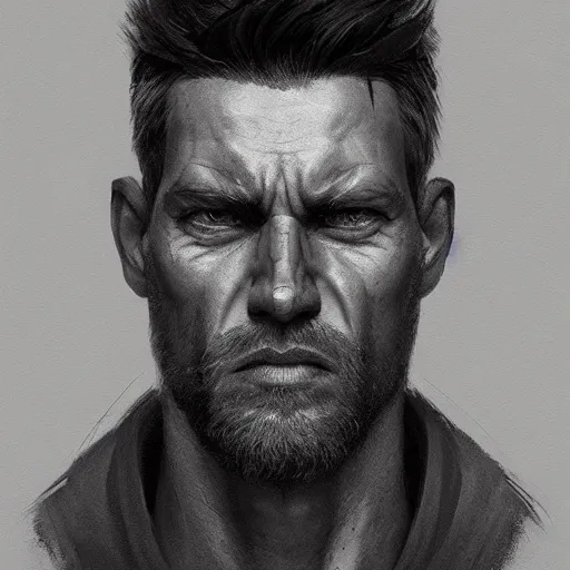 Prompt: a well designed portrait of Homelander from The Boys , detailed, realistic, sketch style, Artstation,Greg Rutkowski, 8K resolution.