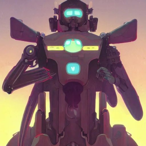 Image similar to occult mobile suit, satanic robotic power armor by beeple, greg rutkowski and alphonse mucha